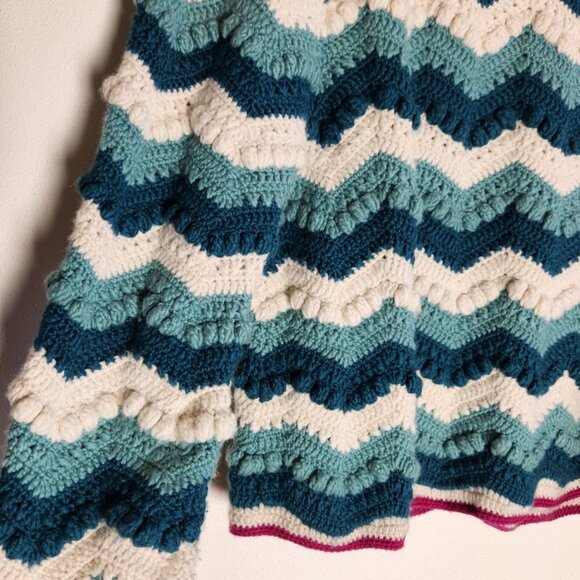 French Knot exclusively for Sundance Chevron Cardigan Women's Size L Hand Made - Picture 8 of 12